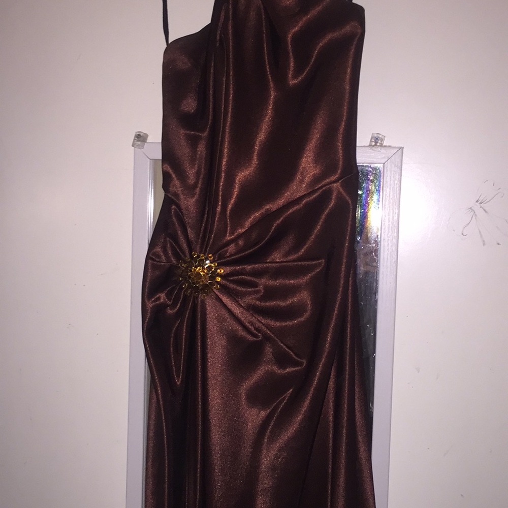 Brown halter dress